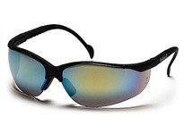 Pyramex Venture II SB1890S Safety Glasses Gold Mirror Lens and Black FrameVenture II Safety Glasses Gold Mirror Lens and Black F