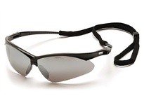 Pyramex PMXTREME SB6370SP Safety Glasses Silver Mirror Lens and Black Frame with CordPMXTREME Safety Glasses Silver Mirror Lens 