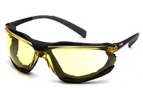 Pyramex Proximity SB9330ST Safety Glasses Amber H2X Anti-Fog Lens | Black Frame