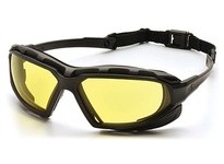 Pyramex Highlander Plus SBG5030DT Safety Glasses Amber H2X Anti-Fog Lens and Black-Gray FrameHighlander Plus Safety Glasses Ambe