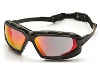 Pyramex Highlander Plus SBG5055DT Safety Glasses Sky Red Mirror Anti-Fog Lens and Black-Gray FrameHighlander Plus Safety Glasses