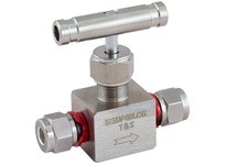 Superlok SBNVI1-S4 1/4"T - SBNV Bar Stock Tube End Needle Valve - 6K PSI - 2 Ferrule - 316 Stainless Steel