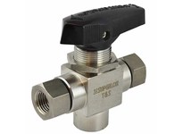 Superlok SBTH3-F4N (3 Way) 1/4"F NPT - High Pressure Trunnion Ball Valve | Peek Seats