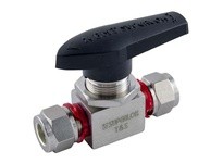 Superlok SBV120H1-F2N 1/8"F NPT - SBV120H Bar Stock Tube End Ball Valve - 3K PSI - Panel Mount - 2 Ferrule - 316 Stainless Steel