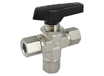 Superlok SBVF36033-F8N (3 Way) 1/2"F NPT - 3 Way Threaded Instrumentation Ball Valve - 6K PSI - Forged - 316 Stainless Steel