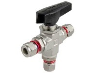 Superlok SBVHI36013-S4 (3 Way) 1/4"T - SBVH360 High Pressure Bar Stock Tube End Ball Valve - 3 Way - 6K PSI - 2 Ferrule - 316 St