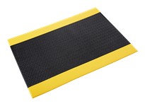 Crown SER3848BPC 411 Series Tuff-Spun 3/8 Pebble-Surface Black w/Yellow | Durable Industrial Mat