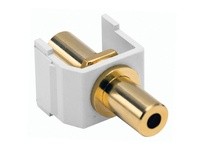 Hubbell Wiring SF35GFFW SNAP-FIT KEYSTONE 3.5MM F/F GOLD WH