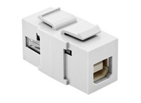 Hubbell Wiring SFUSBABW SNAP FIT KEYSTONE USB A TO B WH