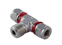 Superlok SMBTI-4-6N 1/4"T X 1/4"T X 3/8"M NPT - Male Branch Tee - 2 Ferrule - 316 Stainless Steel