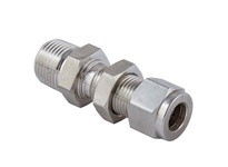Superlok SMCBI-6-6N 3/8"T X 3/8"M NPT-Bh - Bulkhead Male Connector - 2 Ferrule - 316 Stainless Steel