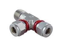 Superlok SMRTI-16-6N 1"T X 3/8"M NPT X 1"T - Male Run Tee - 2 Ferrule - 316 Stainless Steel
