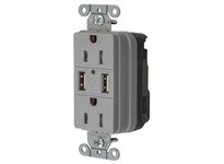 Hubbell Wiring SNAP15USBGY USB CHGR SNAP 15A125V DUP | YarinInd