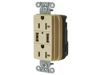 Hubbell Wiring SNAP20USBI USB Charger 20A 125V Duplex | YarinInd