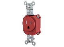 Hubbell Wiring SNAP5261RTR SNAP SGL RCPT 5-15R 15A 125V TR RD
