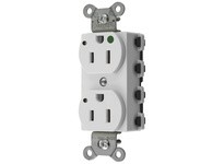 Hubbell Wiring SNAP8200WL SNAP2CONNECT Duplex HG 15A/125V LED White | High-Quality Electrical Supplies