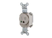 Hubbell Wiring SNAP8210ALTR SNAP SGL RCPT HG 5-15R 15A 125V TR AL