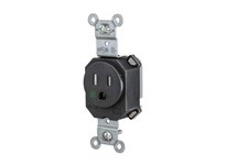 Hubbell Wiring SNAP8210BKTR SNAP SGL RCPT HG 5-15R 15A 125V TR BK