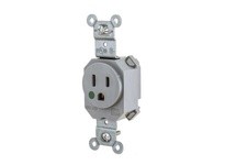 Hubbell Wiring SNAP8210GY SNAP SGL RCPT HG 5-15R 15A 125V GY | High-Quality Electrical Outlet