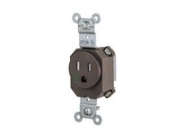 Hubbell Wiring SNAP8210TR SNAP SGL RCPT HG 5-15R 15A 125V TR BR