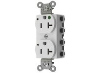 Hubbell Wiring SNAP8300WL SNAP2CONNECT DPLX HG 20A/125V LED WH | High-Quality Electrical Outlet