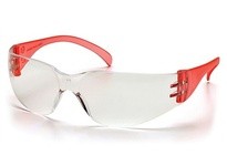 Pyramex Intruder SR4110S Safety Glasses | Clear Lens & Red Temples