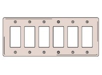 Hubbell Wiring SS266 WALLPLATE 6-G GFCI SS | High-Quality Wallplate