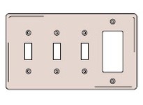 Hubbell Wiring SS326 WALLPLATE 4-G SW/SW/SW/GFCI SS | High-Quality Wallplate