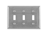 Hubbell Wiring SS3L WALL PLATE 3-G SWITCH 430SS | Durable Wall Plate
