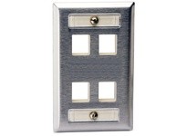 Hubbell Wiring SSFL14 PLATE SS 1-G 4PORT W/LBL FIELD