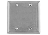 Hubbell Wiring SSJ23 WALLPLATE JUMBO 2-G BLANK SS | YarinInd