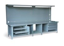 StrongHold ST-15299 12 FT Workbench With Lights 144x36x34 2 Shelves