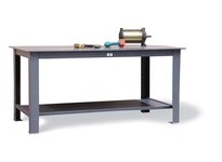 StrongHold ST-15420 Heavy-Duty Table with Half Inch Steel Plate Top 84x36x34 1 Shelves