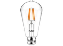 RAB ST19-3-E26-927-F-C Filament ST19 3.8W 40EQ 350LM E26 CRI90 2700K Dim Clear