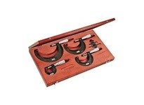 Starrett ST436.1BXFLZ Outside Micrometer Set, Friction Thimble, Carbide Anvil-Spindle, 0-4" Range, .0001"Outside Micrometer Set,