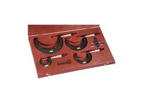 Starrett ST436.1BXRLZ Outside Micrometer Set, Ratchet Thimble, Carbide Anvil-Spindle, 0-4" Range | YarinInd