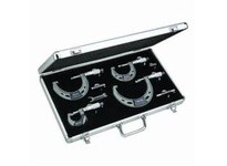 Starrett ST444.1BXRLZ Outside Micrometer Set, Ratchet Thimble, Carbide Anvil-Spindle, 0-4" Range, .0001"Outside Micrometer Set, 