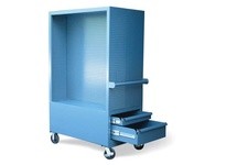 StrongHold SU-15401 Mobile Tool Cart with Pegboard Interior | Durable Storage Solution