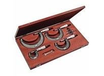 Starrett SV436.1MBXRLZ Outside Micrometer Set, Ratchet Thimble, Carbide Anvil-Spindle, 0-100mm Range, .001mmOutside Micrometer S