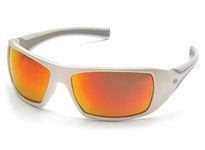 Pyramex Goliath SW5655D Safety Glasses Sky Red Mirror Lens and White FrameGoliath Safety Glasses Sky Red Mirror Lens and White F