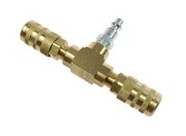 Coilhose T004-14X Tee Manifold Assembly 1/4" 6-Point ARO Interchange