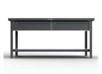 StrongHold T6036-2DB-SSTOP Industrial Shop Table with 2 Drawers | Durable Workbench