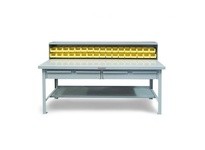 StrongHold T7230RS-34B-2DB Industrial Shop Table with Maple Top | Durable Workbench