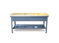 StrongHold T7236-2DB-MT Industrial Shop Table with 2 Drawers 72x36x34 1 Shelves