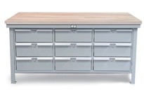 StrongHold T7236-9DB-MT Industrial Shop Table with Maple Top | Durable & Functional