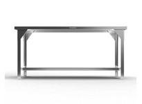 StrongHold T7236SS Stainless Steel Industrial Shop Table 72x36x34 1 Shelves