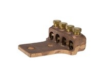 NSI TL250-4L2 250 MCM - 1/0 AWG 4 WIRE CAST BRONZE TERMINAL LUG W/ (2) 1/2 MTG HOLES