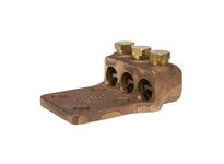 NSI TL500-3L4 500 - 300 MCM 3 WIRE CAST BRONZE TERMINAL LUG W/ (2) 1/2 MTG HOLES