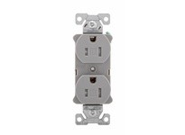 Cooper Eaton TR5262GY Tamper Resistant Receptacle Duplex 15A125V 2P3W ConstGrade B&S Gray