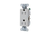 Cooper Eaton TR6252W-BOX Receptacle Tamper Resistant Deco Duplex 15A125V 2P3W B/Swire White